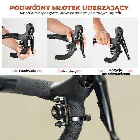 ROCKBROS Dual Hammer Bike Bell – Głośny, podwójny dzwonek rowerowy dla dzieci i dorosłych