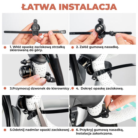 ROCKBROS Dual Hammer Bike Bell – Głośny, podwójny dzwonek rowerowy dla dzieci i dorosłych-Czarnyzloty