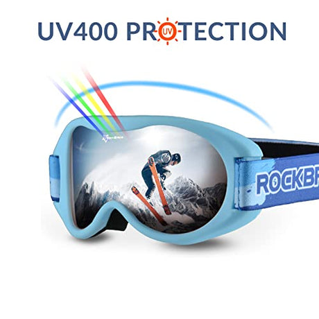 ROCKBROS Dziecięce gogle narciarskie Snowboard Okulary Ochrona przed promieniowaniem UV-1927 Gogle narciarskie