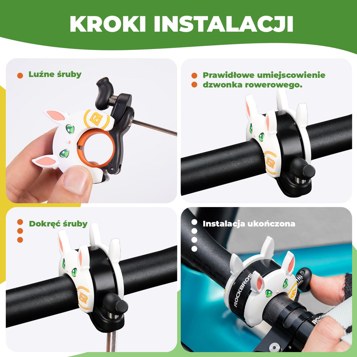 ROCKBROS Dzwonek Rowerowy dla Dzieci Na Kierownice 22,2–25,4 mm do 100 dB-LD-K1 Dzwonki