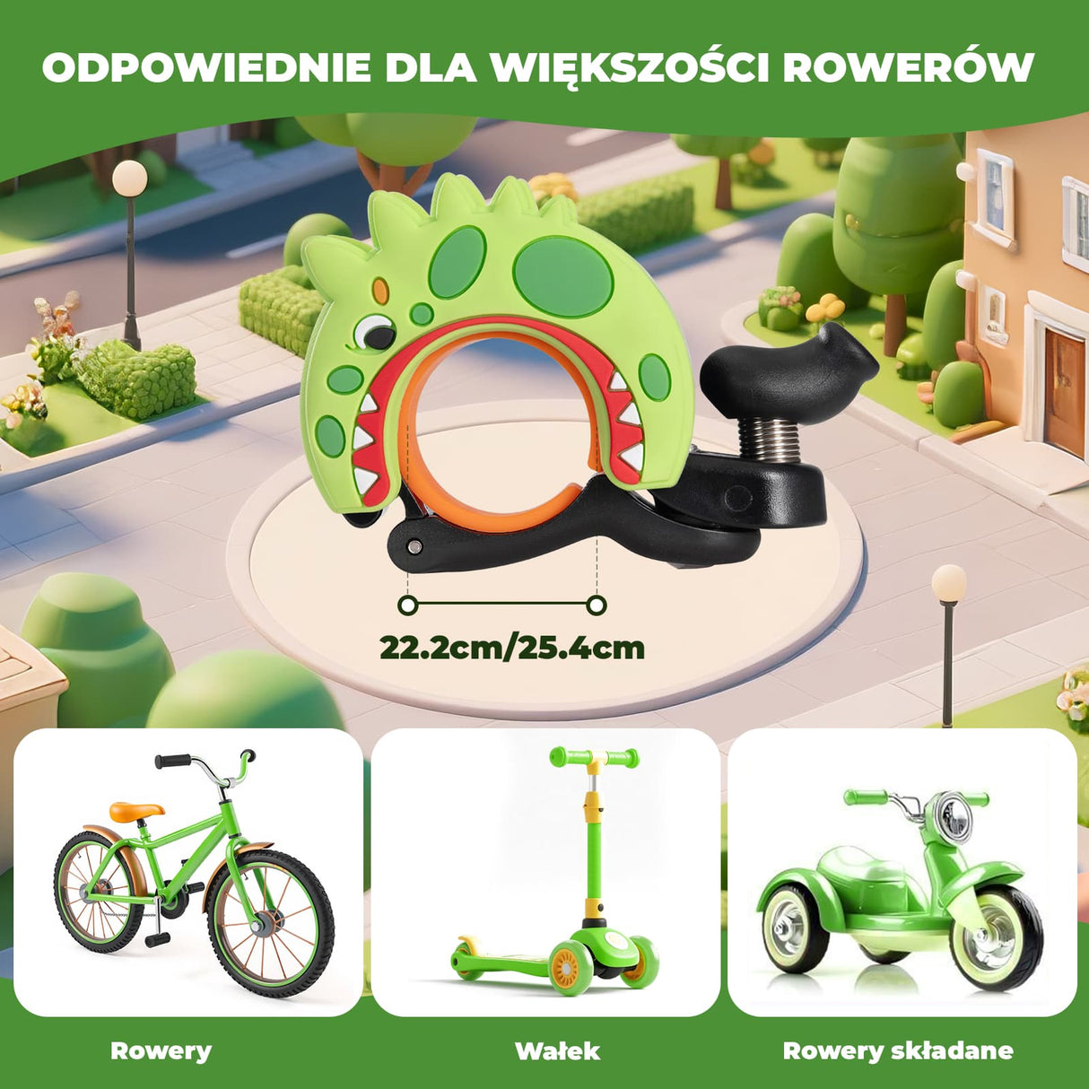 ROCKBROS Dzwonek Rowerowy dla Dzieci Na Kierownice 22,2–25,4 mm do 100 dB-LD-K1 Dzwonki