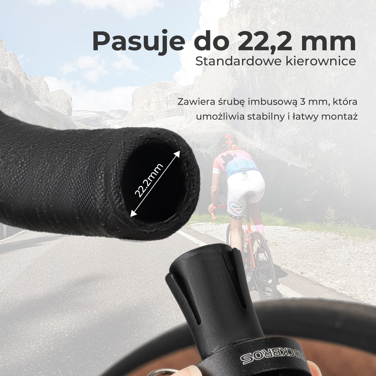 ROCKBROS Dzwonek do Roweru Szosowego Kompatybilny 100dB z Kierownicami 22,2 mm-BB2502 Dzwonki