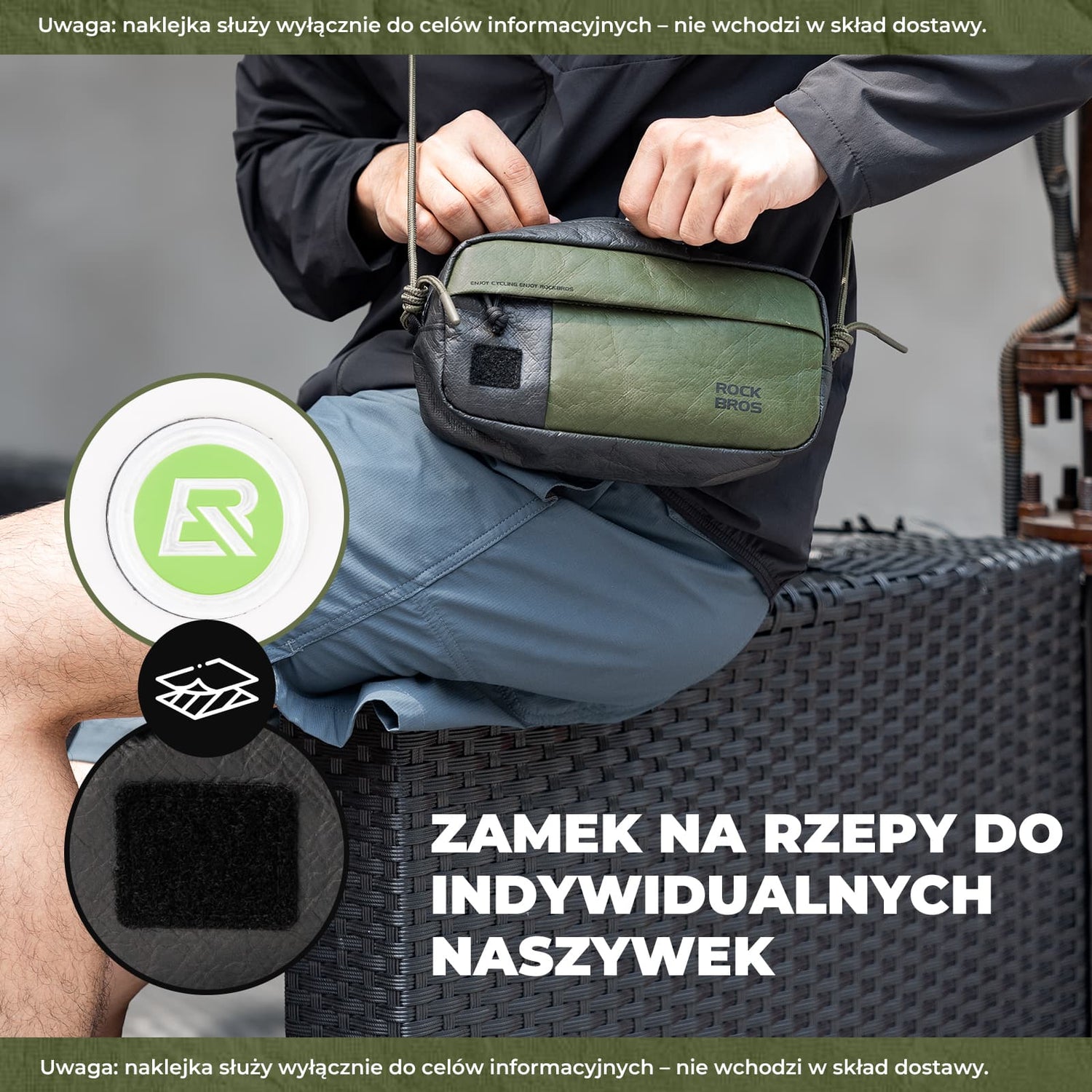 ROCKBROS Ekologiczna Torby na Kierownicę 2-w-1 Pojemność 1,5 L-DB001 Torby na kierownicę