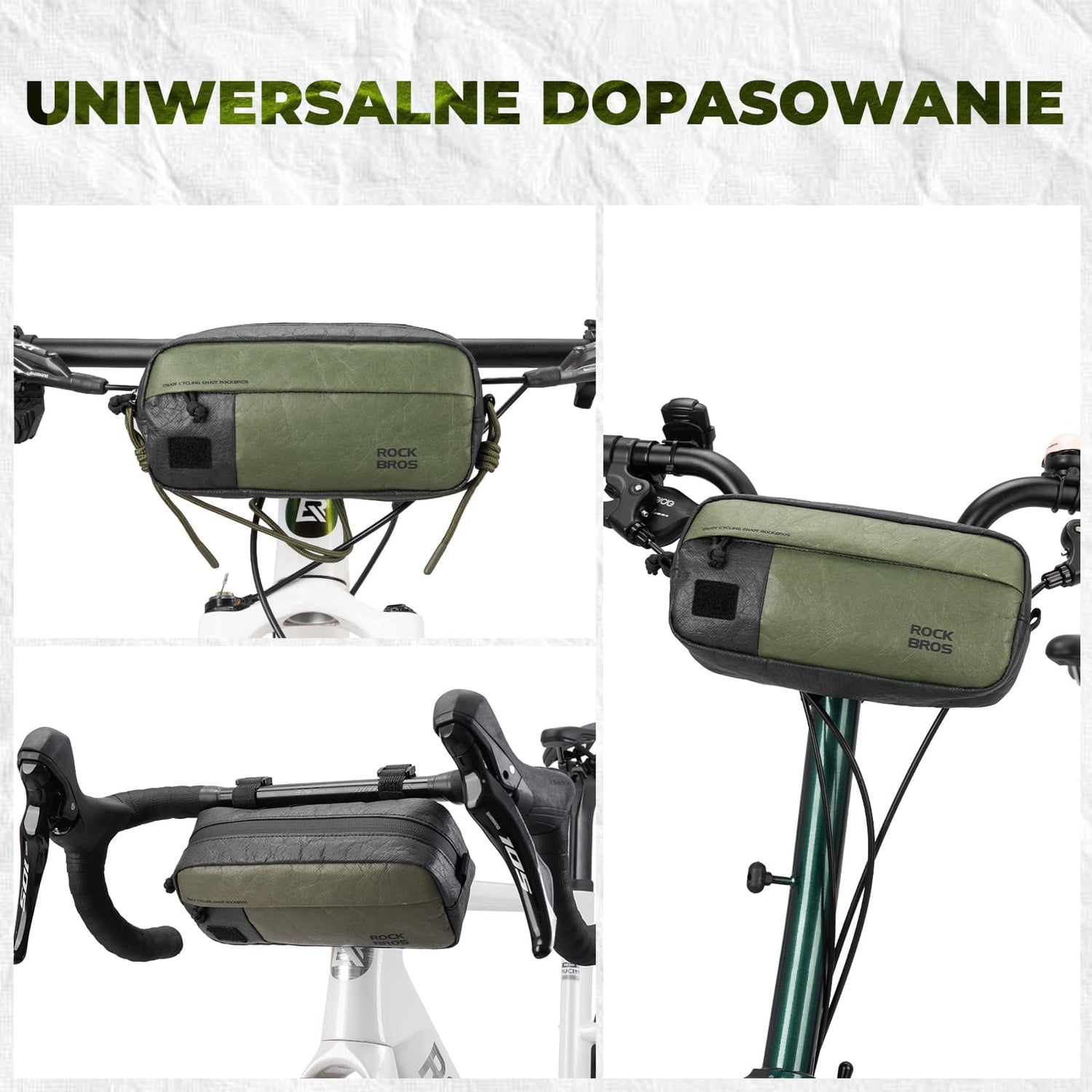 ROCKBROS Ekologiczna Torby na Kierownicę 2-w-1 Pojemność 1,5 L-DB001 Torby na kierownicę