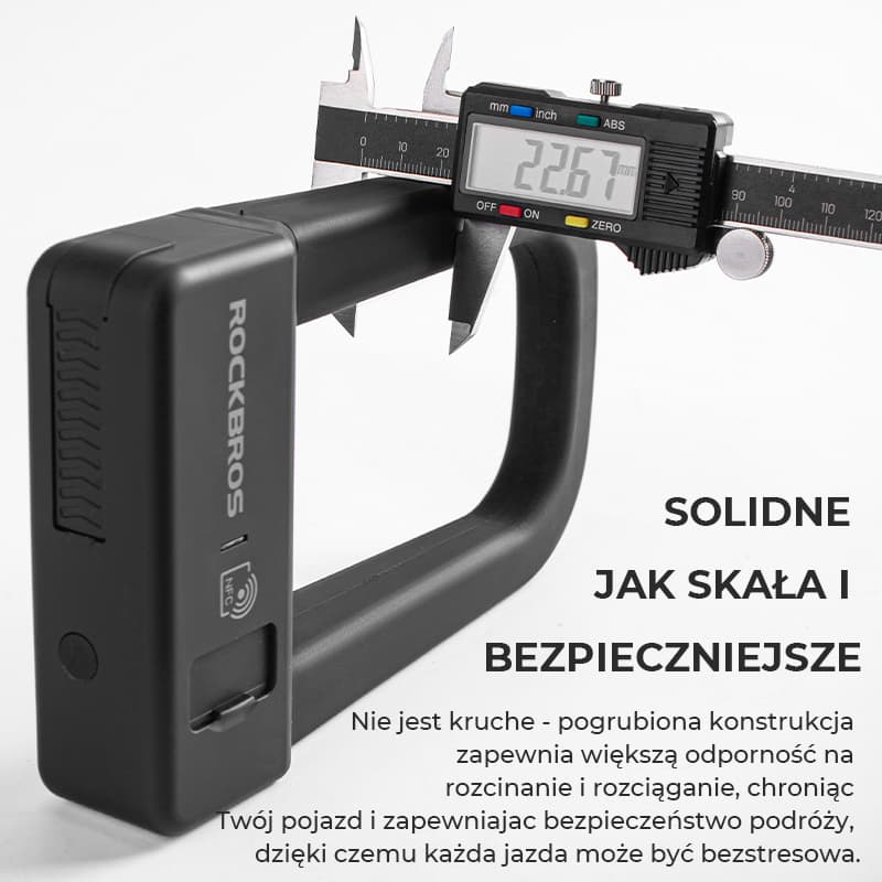 ROCKBROS Inteligentna Blokada Rowerowa w Kształcie Litery U z NFC-RBNS1 Zapięcia