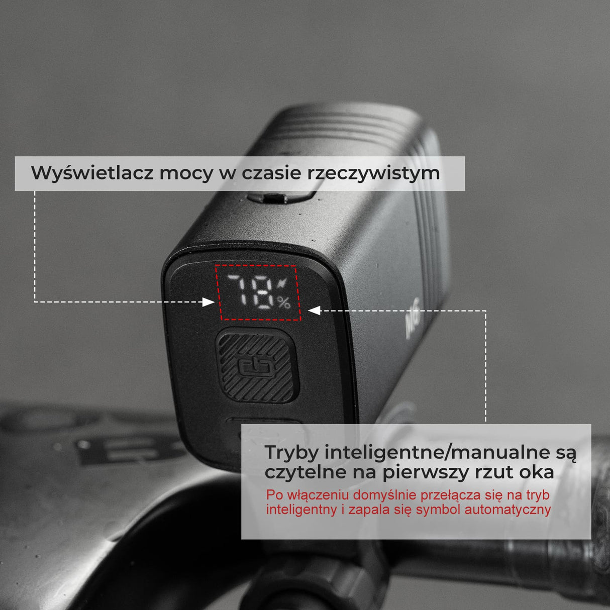 ROCKBROS Przednie Światło Rowerowe 1000 lm z Cyfrowym Wyświetlaczem-M6 Światła rowerowe