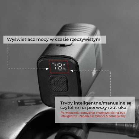 ROCKBROS Przednie Światło Rowerowe 1000 lm z Cyfrowym Wyświetlaczem-M6 Światła rowerowe