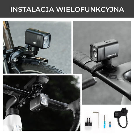 ROCKBROS Przednie Światło Rowerowe 1000 lm z Cyfrowym Wyświetlaczem-M6 Światła rowerowe