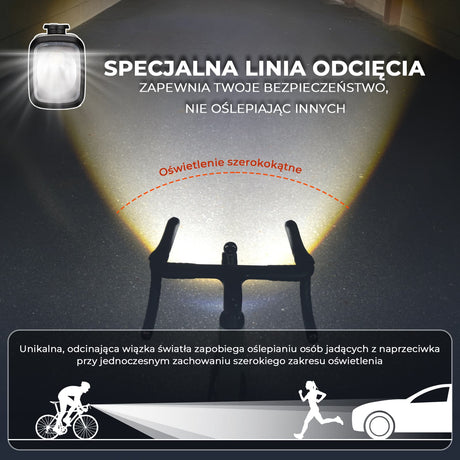 ROCKBROS Przednie Światło Rowerowe 1000 lm z Cyfrowym Wyświetlaczem-M6 Światła rowerowe