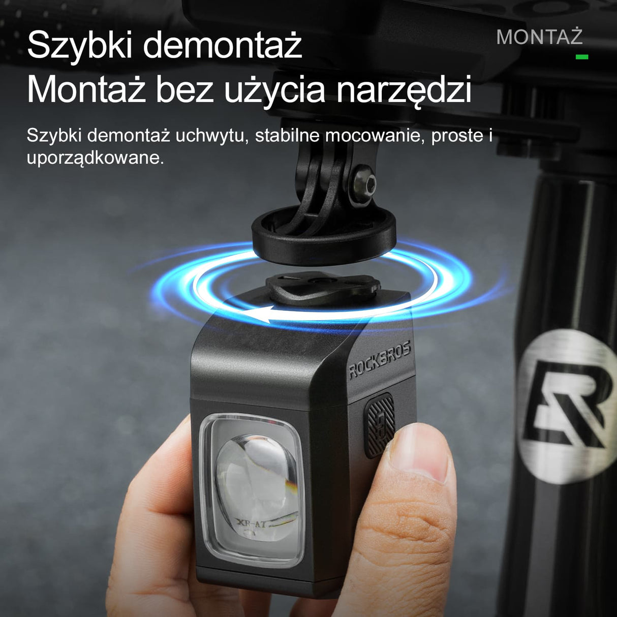 ROCKBROS Przednia Lampa Rowerowa z Pilotem Wysoka Jasność 1600LM-M8 Światła rowerowe