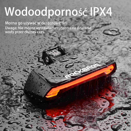 ROCKBROS Inteligentna Lampka Tylna Kierunkowskazy, Laser i Pilot 80 lumenów Światła rowerowe