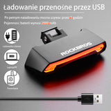 ROCKBROS Inteligentna Lampka Tylna Kierunkowskazy, Laser i Pilot 80 lumenów Światła rowerowe