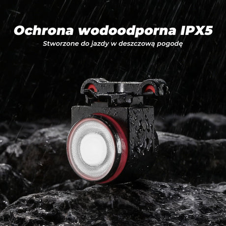 ROCKBROS Inteligentna Lampka Tylna z Klaksonem – A8Pro Światła rowerowe