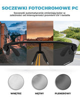 ROCKBROS Inteligentne Okulary Rowerowe Bluetooth Polaryzacyjne / Fotochromowe-SP251 Okulary i gogle