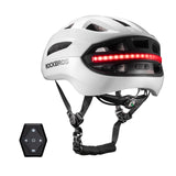 ROCKBROS Inteligentny Lekki Kask Rowerowy Z Tylną Lampką Sterowaną Pilotem, Z Regulowanym Obwodem Głowy