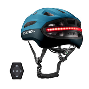 ROCKBROS Inteligentny Lekki Kask Rowerowy Z Tylną Lampką Sterowaną Pilotem, Z Regulowanym Obwodem Głowy