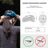 ROCKBROS Inteligentny Lekki Kask Rowerowy Z Tylną Lampką Sterowaną Pilotem, Z Regulowanym Obwodem Głowy