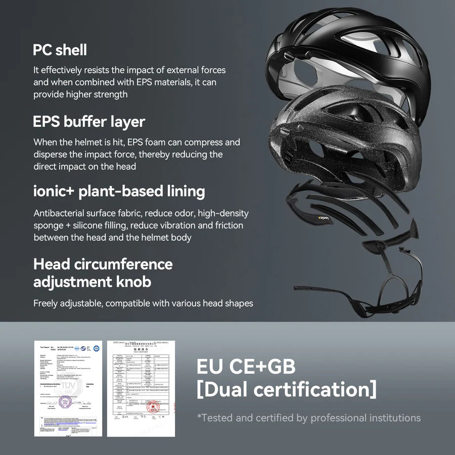 Kask Rowerowy Lekki I Antybakteryjny Z Regulacją Obwodu Głowy 58-62cm-LK-66