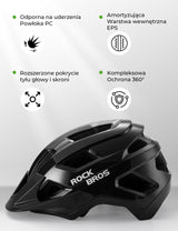 ROCKBROS Kaski Dla Dzieci Można Zamontować Regulowane Oświetlenie Pojazdu-LK-67 Kaski