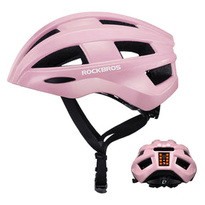 ROCKBROS Kask Rowerowy z LED Lekki, Oddychający i Z USB Ładowaniem-ZK-013 KaskiRóżowy Pasuje do obwodu głowy 55-60 cm