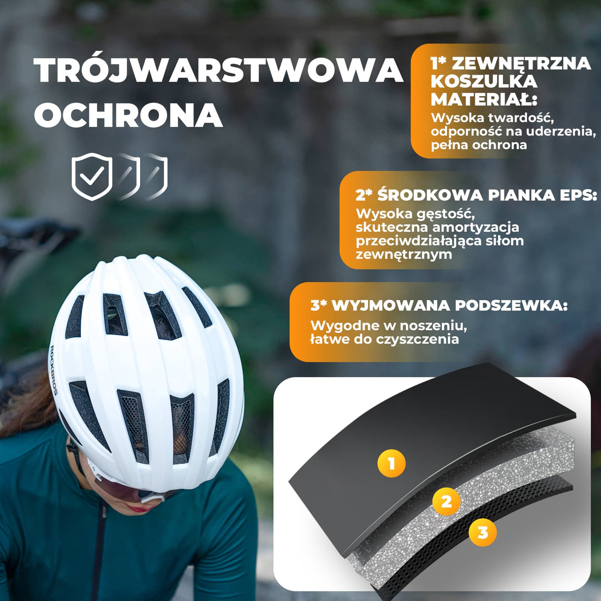 ROCKBROS Kask Rowerowy z LED Lekki, Oddychający i Z USB Ładowaniem-ZK-013 Kaski