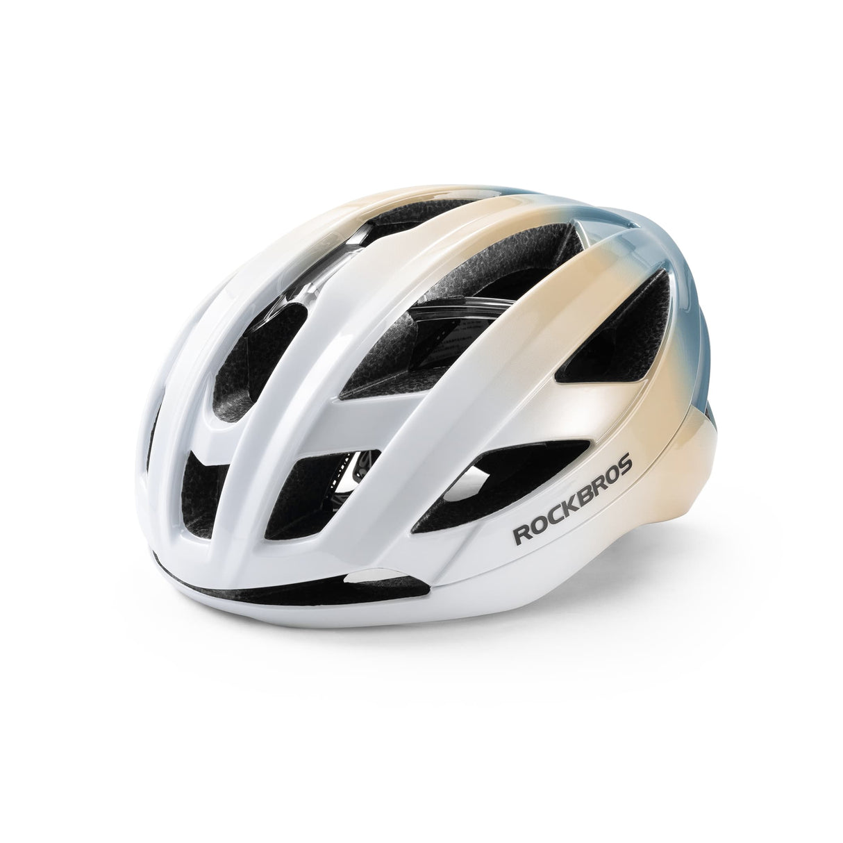 ROCKBROS Kask Rowerowy z Ramą Wzmacniającą Bezpieczny i Lekki-LK-69 KaskiŻółty błyszczący M（Pasuje do obwodu głowy 54-58 cm）