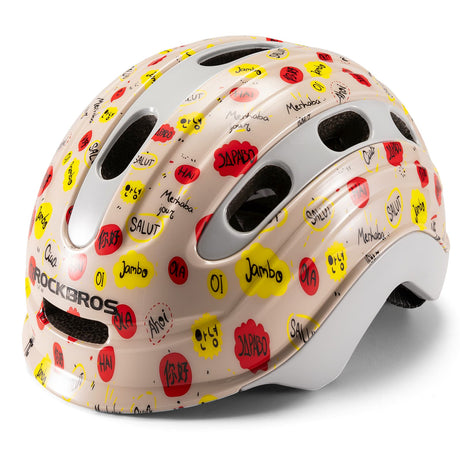 ROCKBROS Kask Rowerowy z Uchwytem Na Światło Tylne Dla Dzieci w Wieku 6-18 Lat-LK-23-Zolty