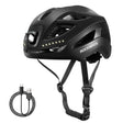 ROCKBROS Kask Rowerowy z Lampką Męski Damski-ZK-077 KaskiCzarny Regulowany(57-61cm)