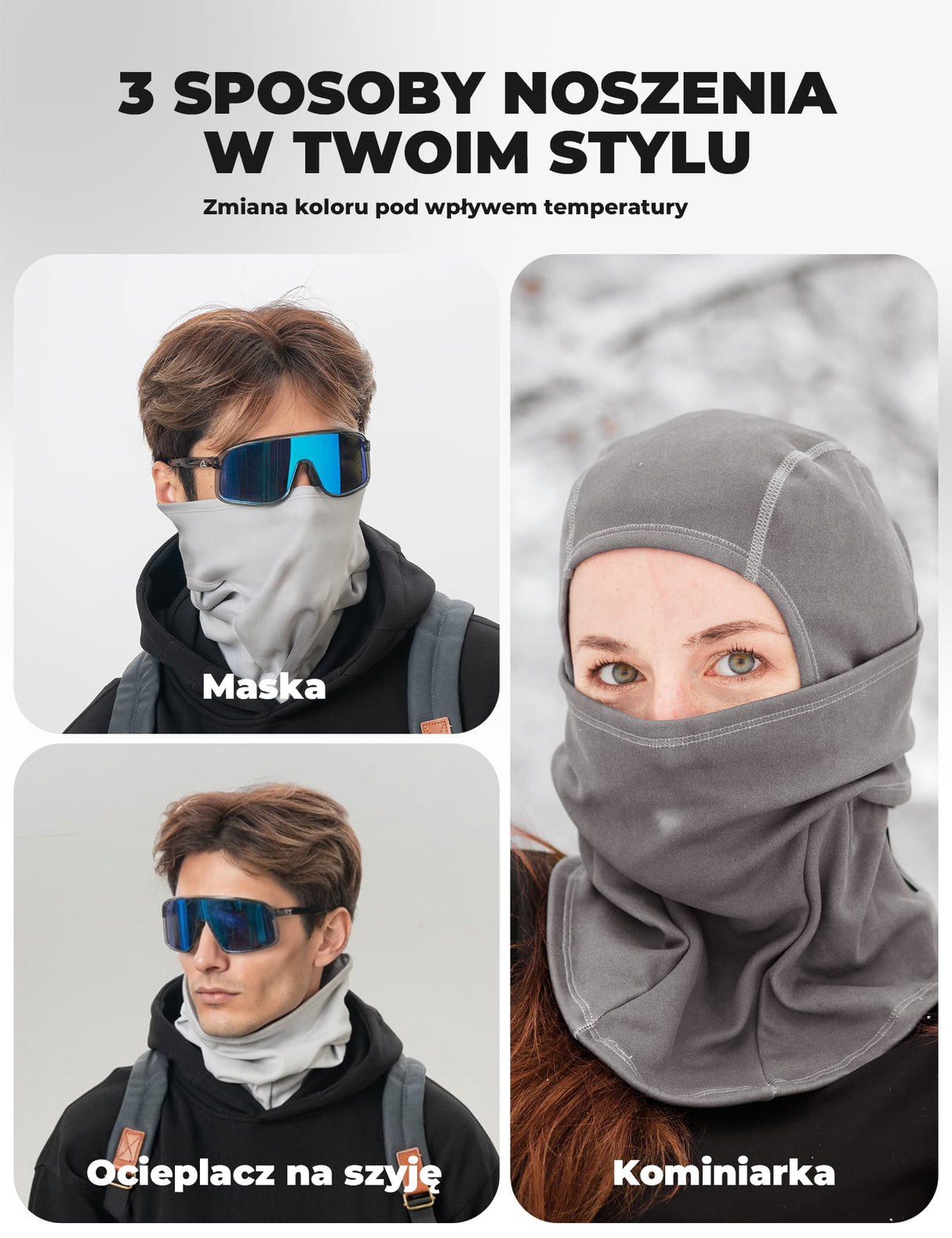 Thermoactive Balaclava with Variable Colors, Warm and Windproof - LF25813