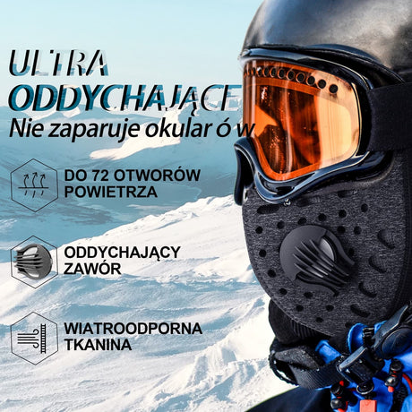 ROCKBROS Kominiarka Wiatroszczelna I Pyłoszczelna Z Zaworem Oddechowym-Matowyzielony