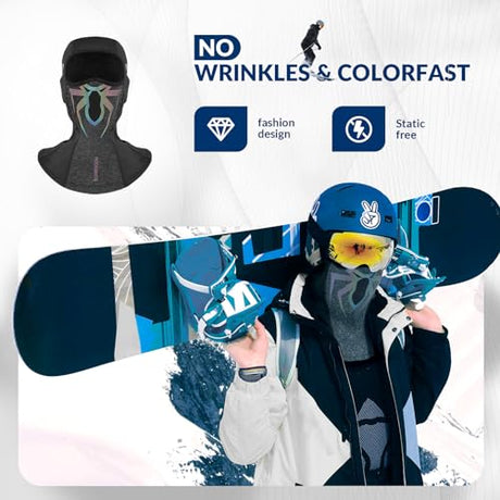 ROCKBROS Kominiarka Zimowa Unisex Ciepła, Oddychająca i Wiatroodporna, Miękka Balaclava na Zimę-YPP054 Kominiarki