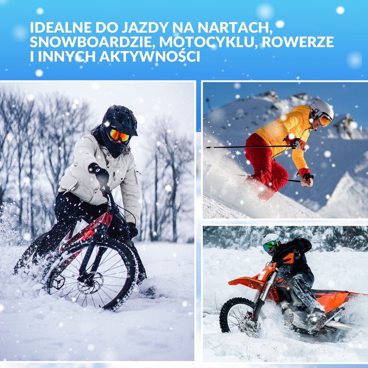 ROCKBROS Kominiarka na Narty Zagęszczony i Ciepły Zielona Maska
