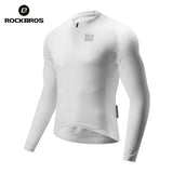 ROCKBROS Koszulka Rowerowa Z Długim Rękawem i Krótkim Zamkiem-YDCX011 KoszulkiBiałe S