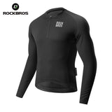 ROCKBROS Koszulka Rowerowa Z Długim Rękawem i Krótkim Zamkiem-YDCX011 KoszulkiCzarny S