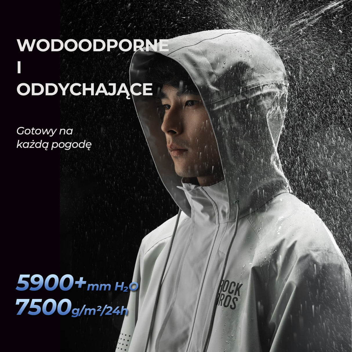 ROCKBROS Kurtka Przeciwdeszczowa Wiatroszczelna i Oddychająca-YPY025 Kurtki
