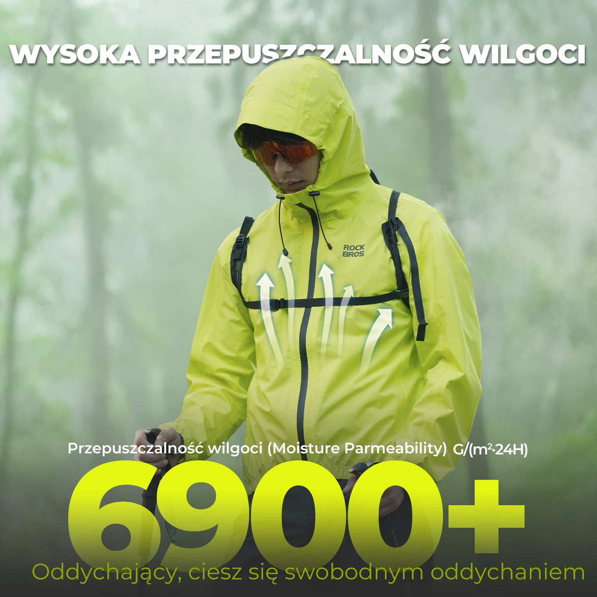 ROCKBROS Kurtki Płaszcz Przeciwdeszczowy Lekki Wodoodporny Mężczyźni i Kobiety