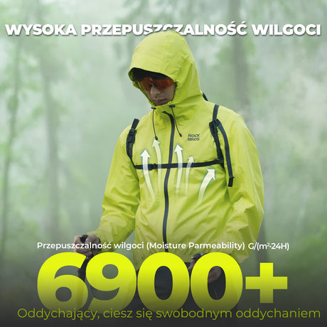 ROCKBROS Kurtki Płaszcz Przeciwdeszczowy Lekki Wodoodporny Mężczyźni i Kobiety