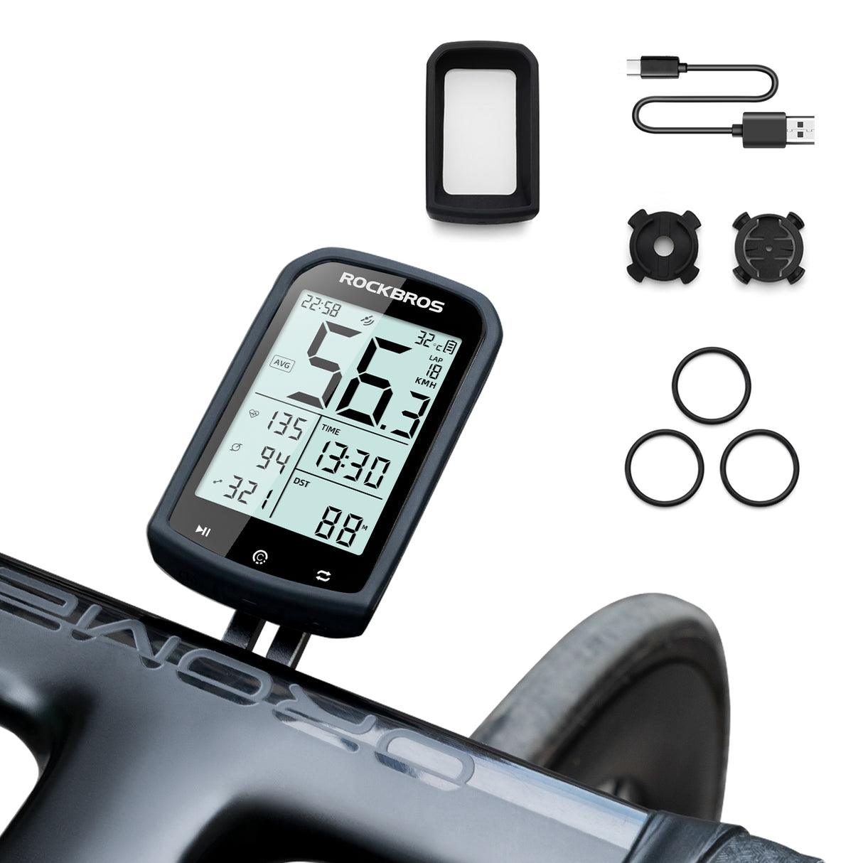 ROCKBROS Licznik Rowerowy Bezprzewodowy GPS Wodoodporny Prędkościomierz I Drogomierz Licznik