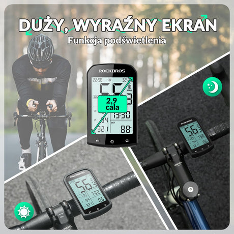 ROCKBROS Licznik Rowerowy Bezprzewodowy GPS Wodoodporny Prędkościomierz I Drogomierz Licznik