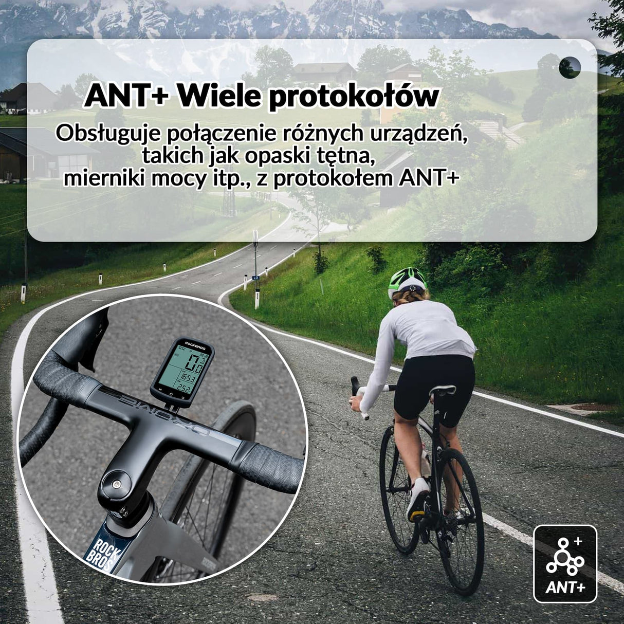 ROCKBROS Licznik Rowerowy Bezprzewodowy GPS Wodoodporny Prędkościomierz I Drogomierz Licznik