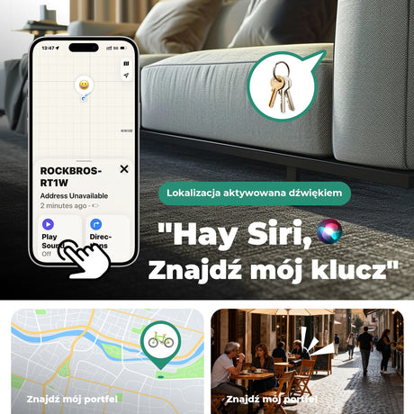 ROCKBROS Lokalizator Antykradzieżowy Apple 365 Dni Pracy, Dyskretny i Niezawodny-RT1W Akcesoria rowerowe