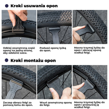 ROCKBROS Łyżka do Opon Rowerowych 2 W 1 Ultralekkie I Wytrzymałe-NLQTB-001 Narzędzia do naprawy roweru