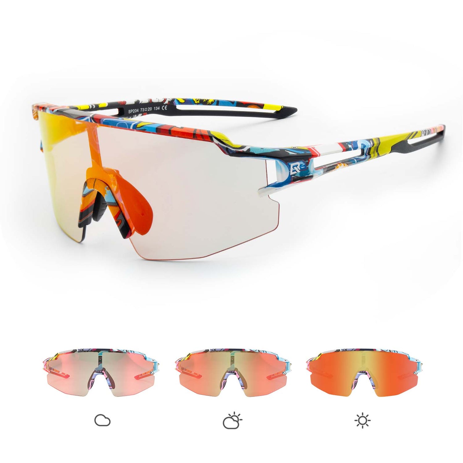 fahrradbrille windschutz ROCKBROS Lackierte Radbrille Photochrome Fahrradbrille Winddicht UV400 – ROCKBROS-PL