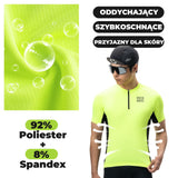 ROCKBROS Męska Koszulka Rowerowa High-VIS Neonowa Zieleń-YDDK013-1 Koszulki