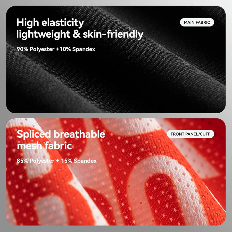 ROCKBROS Męska Koszulka Rowerowa Krótki Rękaw w Blokowym Wzorze Koszulki