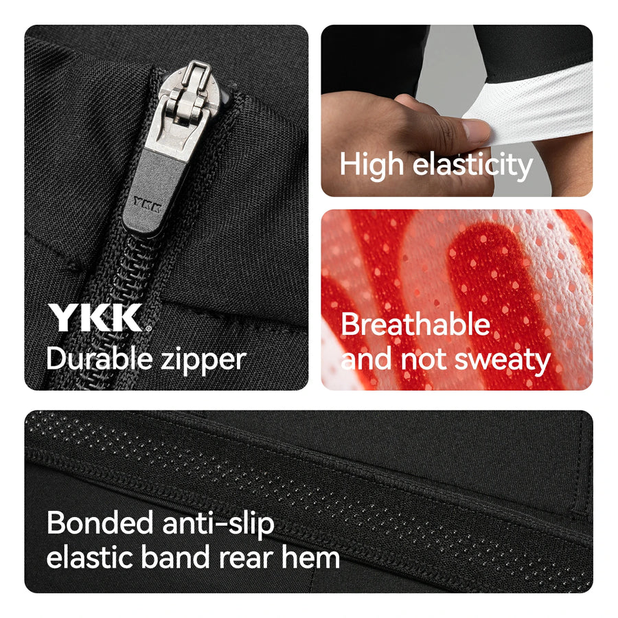 ROCKBROS Męska Koszulka Rowerowa Krótki Rękaw w Blokowym Wzorze Koszulki