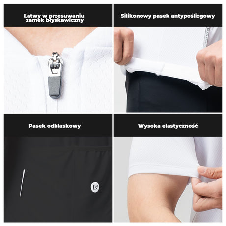 ROCKBROS Męska Koszulka Kolarska Z Zamkiem Błyskawicznym Do Połowy-YDDX007 Koszulki