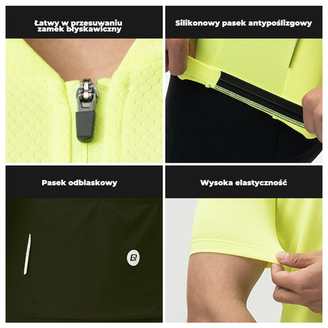 ROCKBROS Męska Koszulka Kolarska Z Zamkiem Błyskawicznym Do Połowy-YDDX007 Koszulki