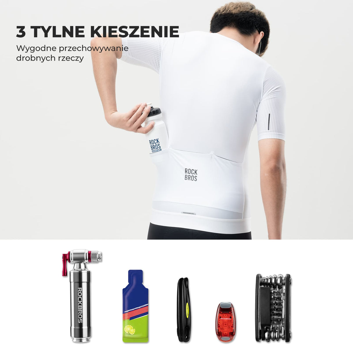 ROCKBROS Męska Koszulka Rowerowa Krótki Rękaw, Oddychająca i Odblaskowa Koszulki