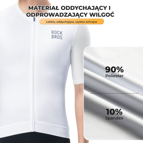 ROCKBROS Męska Koszulka Rowerowa Krótki Rękaw, Oddychająca i Odblaskowa Koszulki